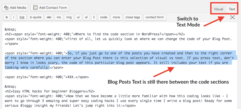 HTML Code Example Beginner Blogger