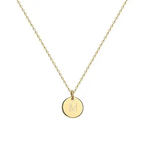 Disc Gold Letter Necklace