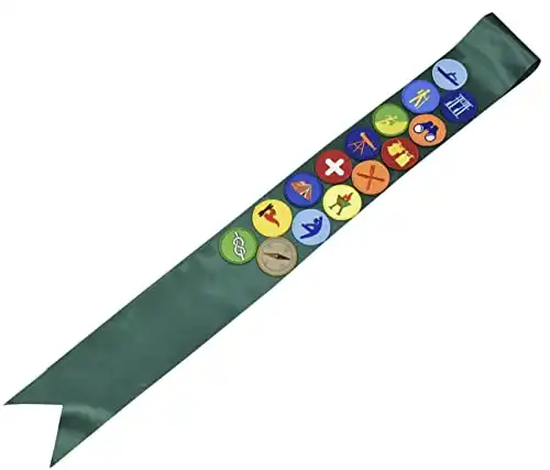 Embroidered Patch Satin Sash