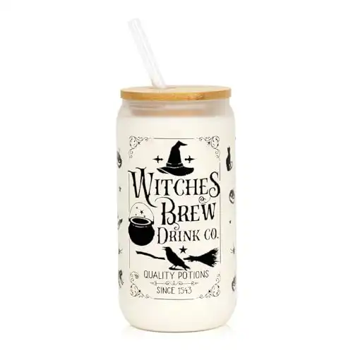 Frosted Witch Glass Cup