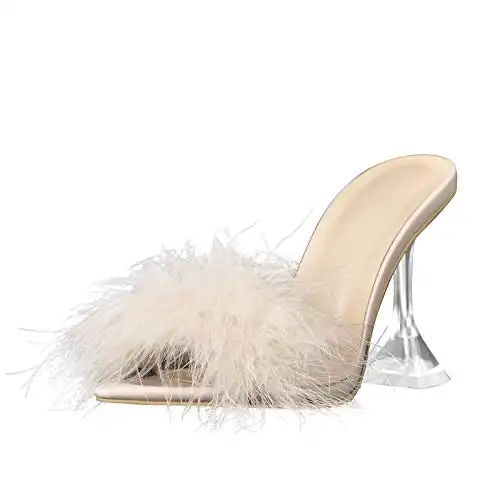 Fuzzy High Heels Sandals