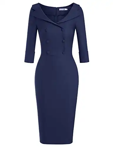 Button Neckline Cocktail Dress