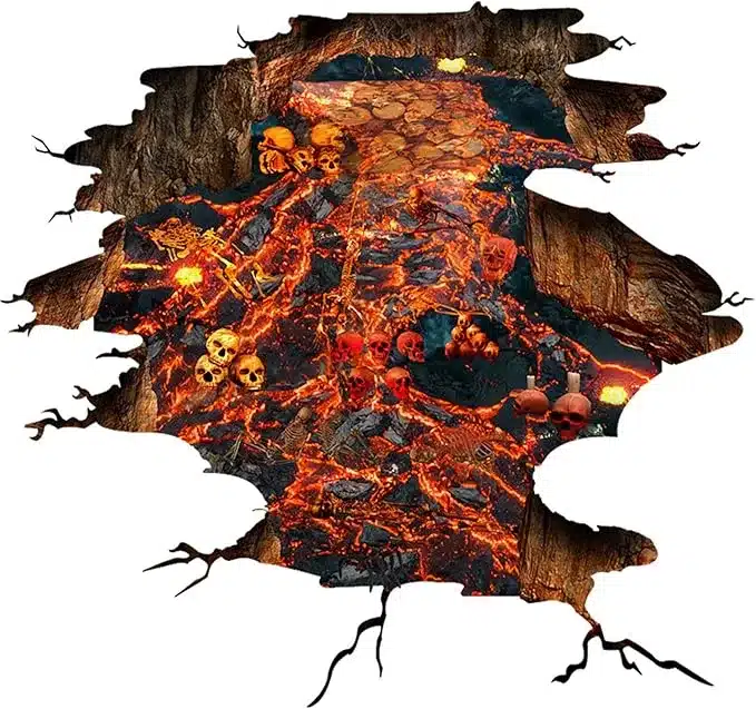 3D Skull and Lava Wall Decals