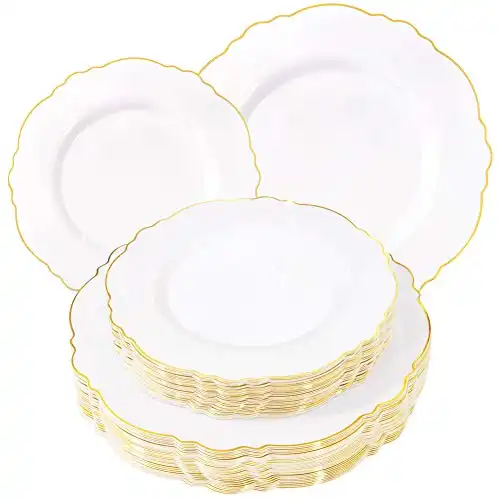 Gold Plastic Disposable Plates