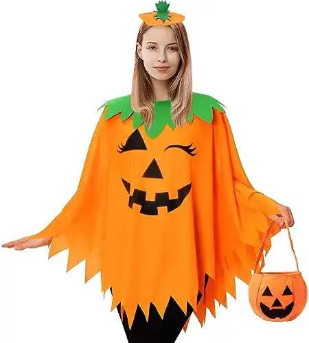 Halloween Pumpkin Poncho