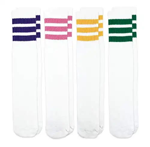 Triple Striped Knee Socks