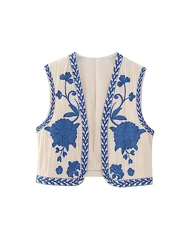 Floral Embroidered Vest