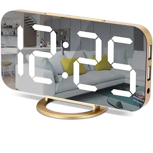 LED Mirrored Clock