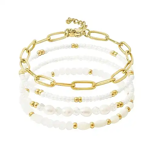 Gold Pearl Bracelets