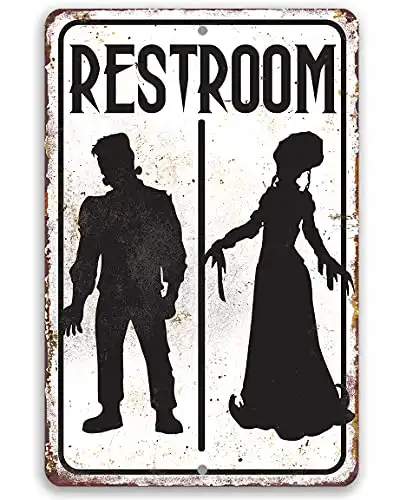 Vintage Toilet and Restroom Sign