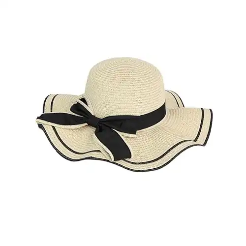 Scallop Floppy Straw Hat