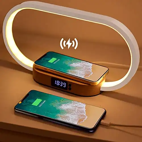 Wireless Charger and Bedside Lamp with Clock