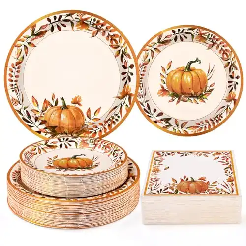 Fall Paper Plates and Napkins