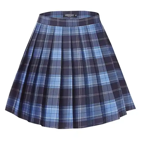 Plaid Pleated Mini Skirt