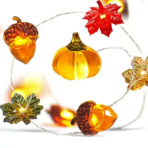 3D Pumpkin Maple Leaf String Lights