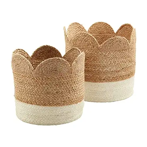 Scalloped Jute Basket