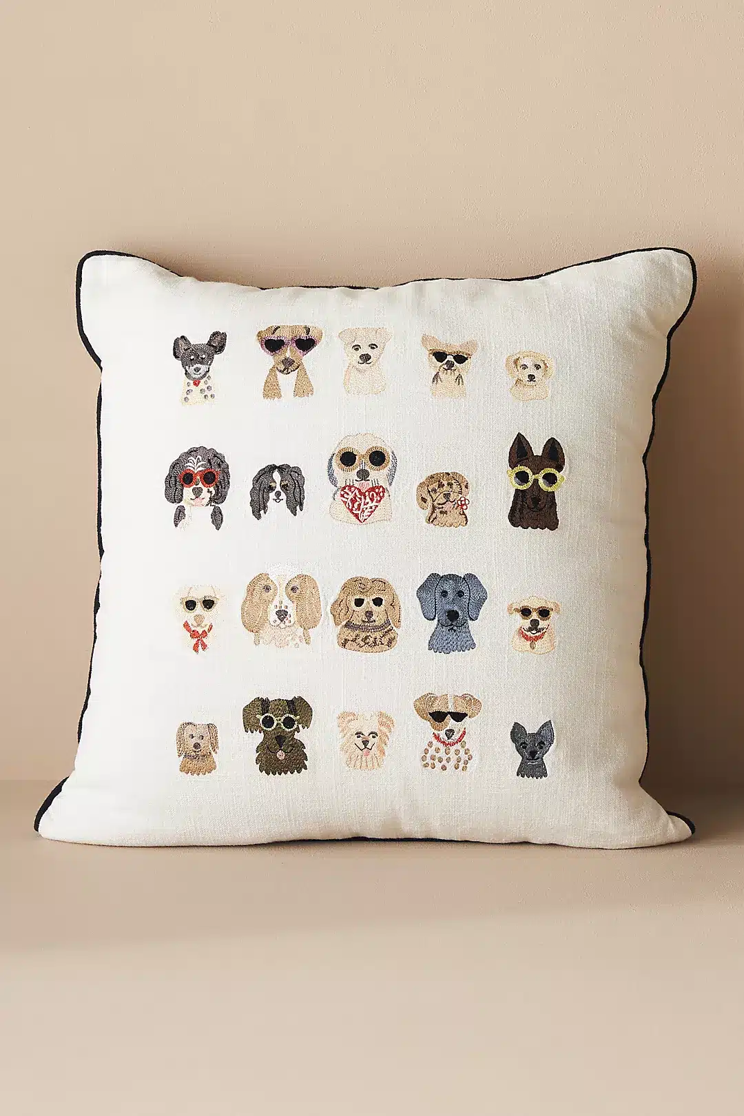 Embroidered Dog Pillow