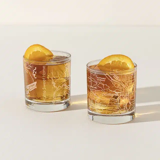 Hometown Map Glass Set