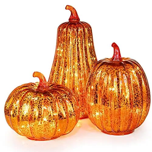 Lighted Glass Pumpkins