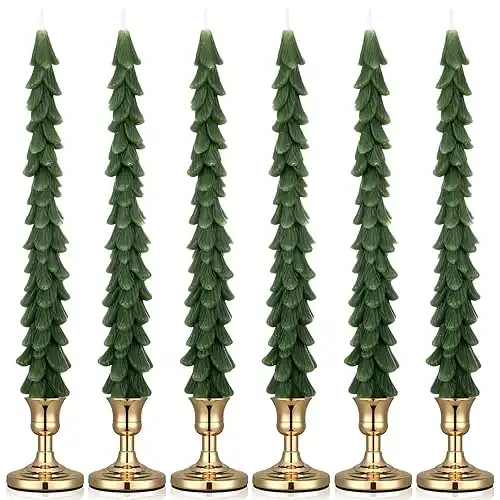 Christmas Tree Candles with Holder