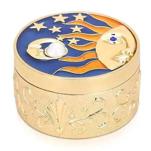 Vintage Star Moon Trinket Box