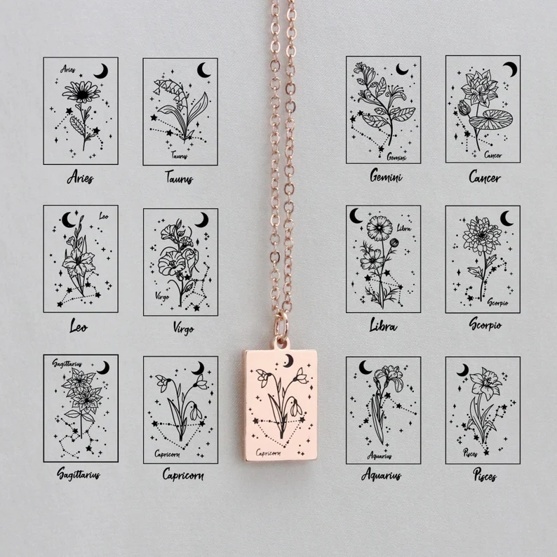 Birth Month Flower Necklace