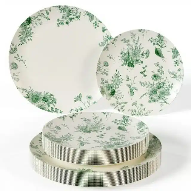 Flower Disposable Plates Set