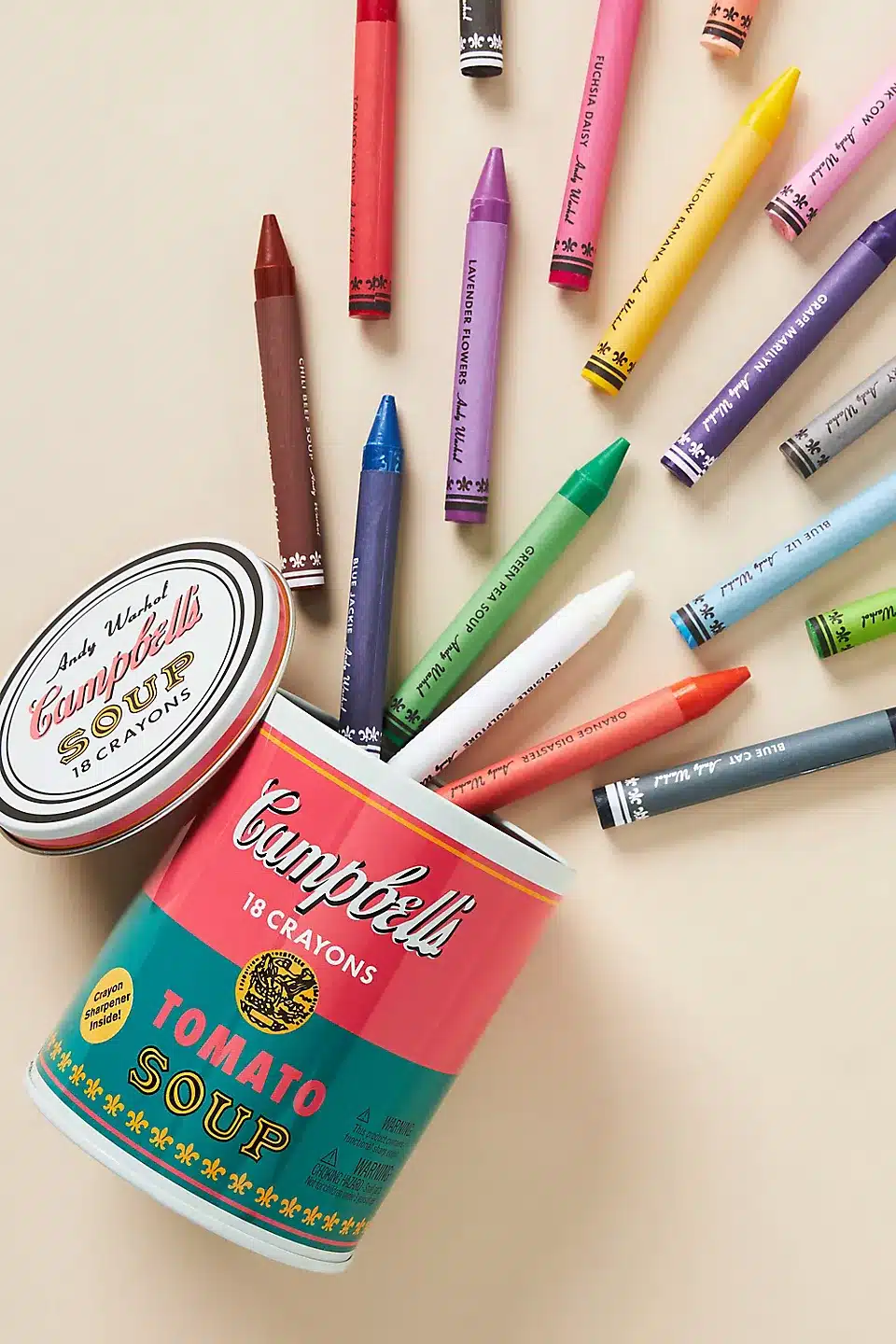 Soup Can Crayons with Sharpener