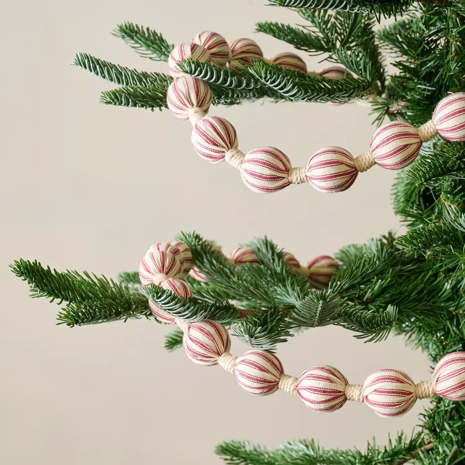 Stripe Fabric Ball Garland