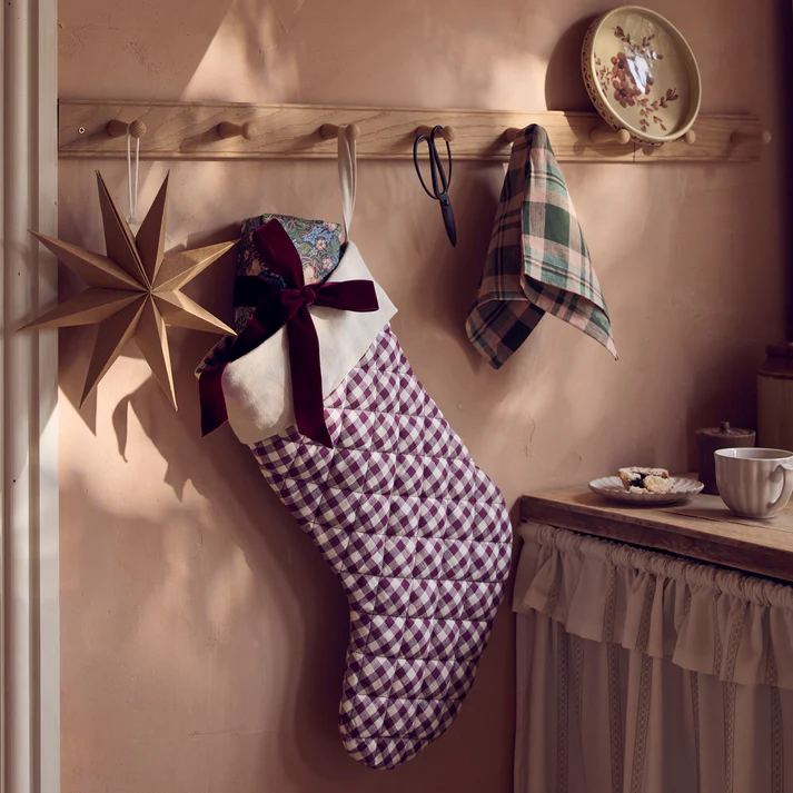 Berry Gingham Christmas Stocking