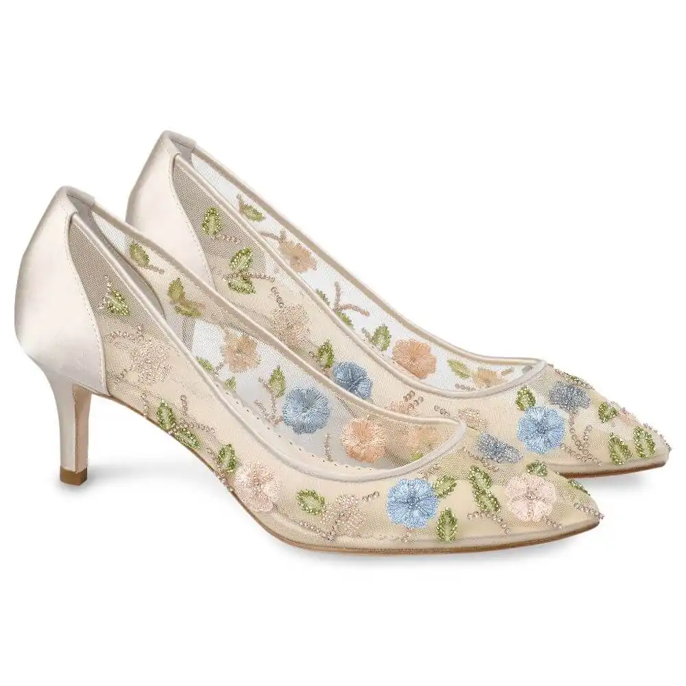 SIERRA Embroidered Floral Heels