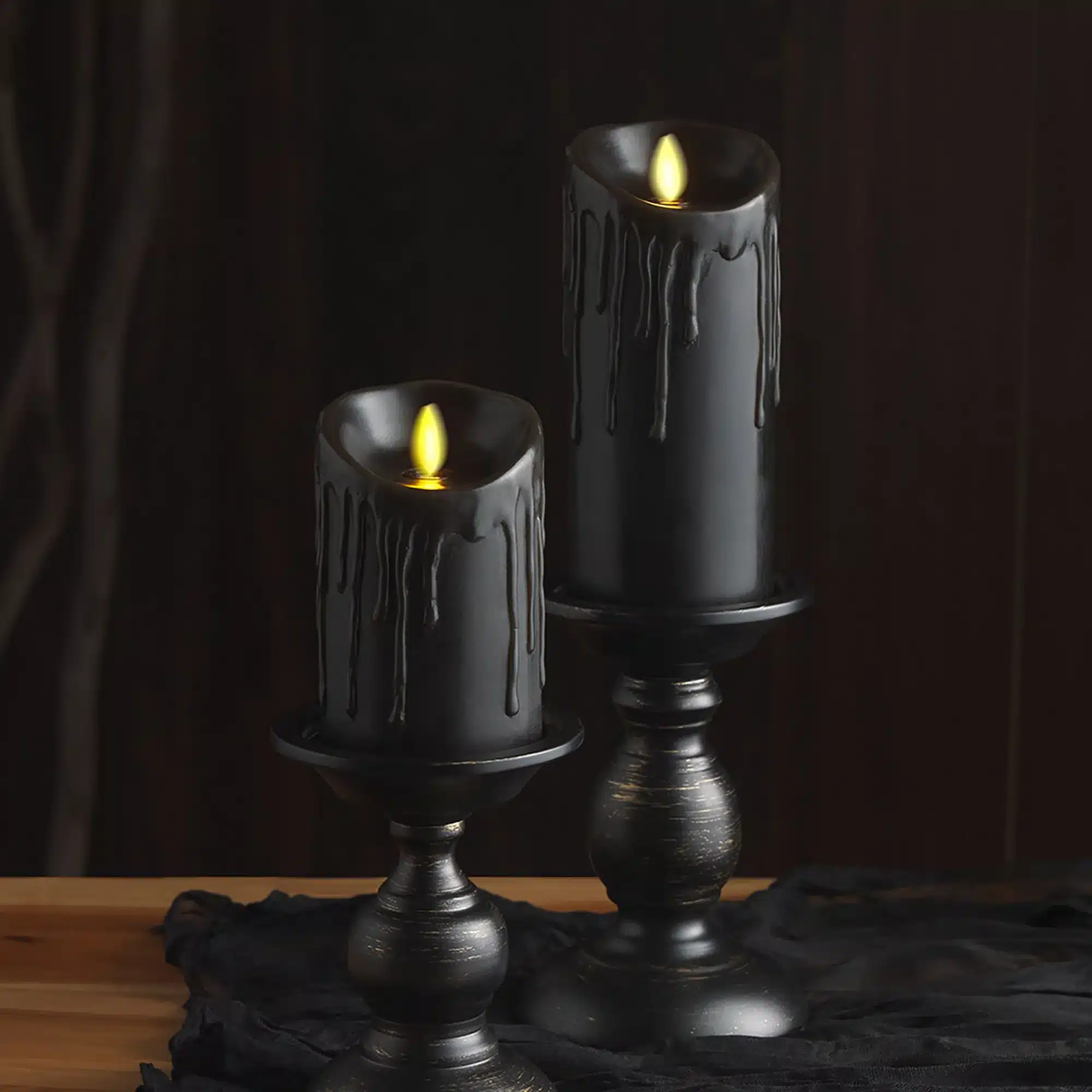 Wax Drip Flameless Pillar Candle