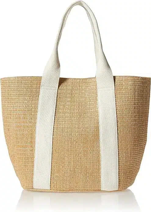 Canvas Straw Tote