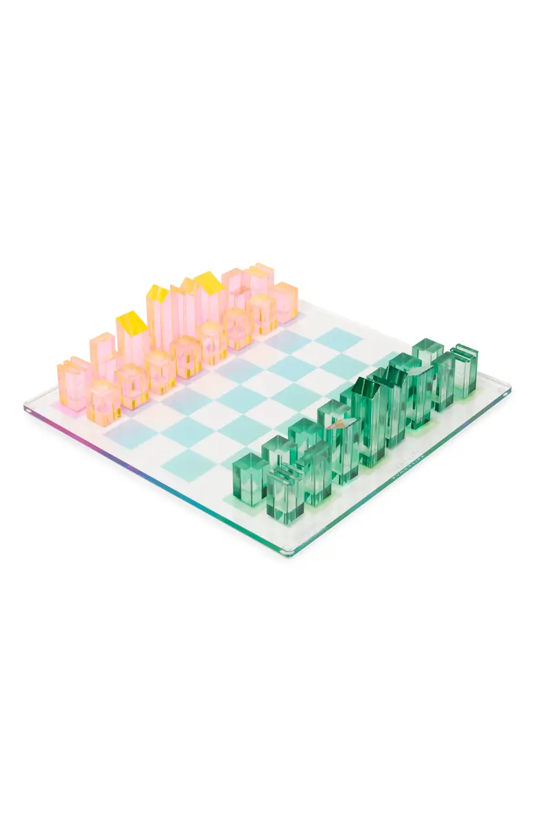 Lucite Chess & Checkers Set