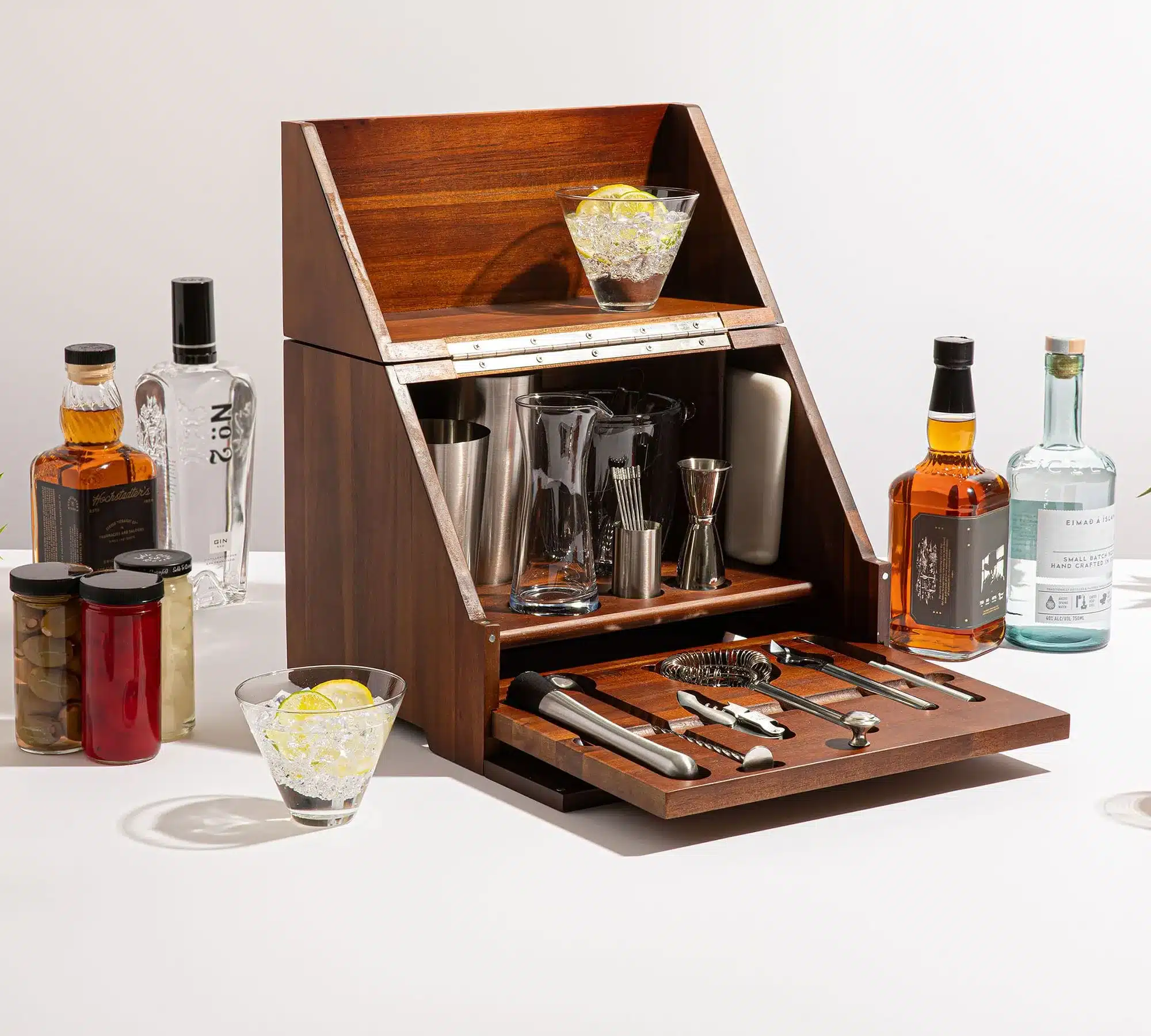 Bar Cabinet & Mixologist Tool Set