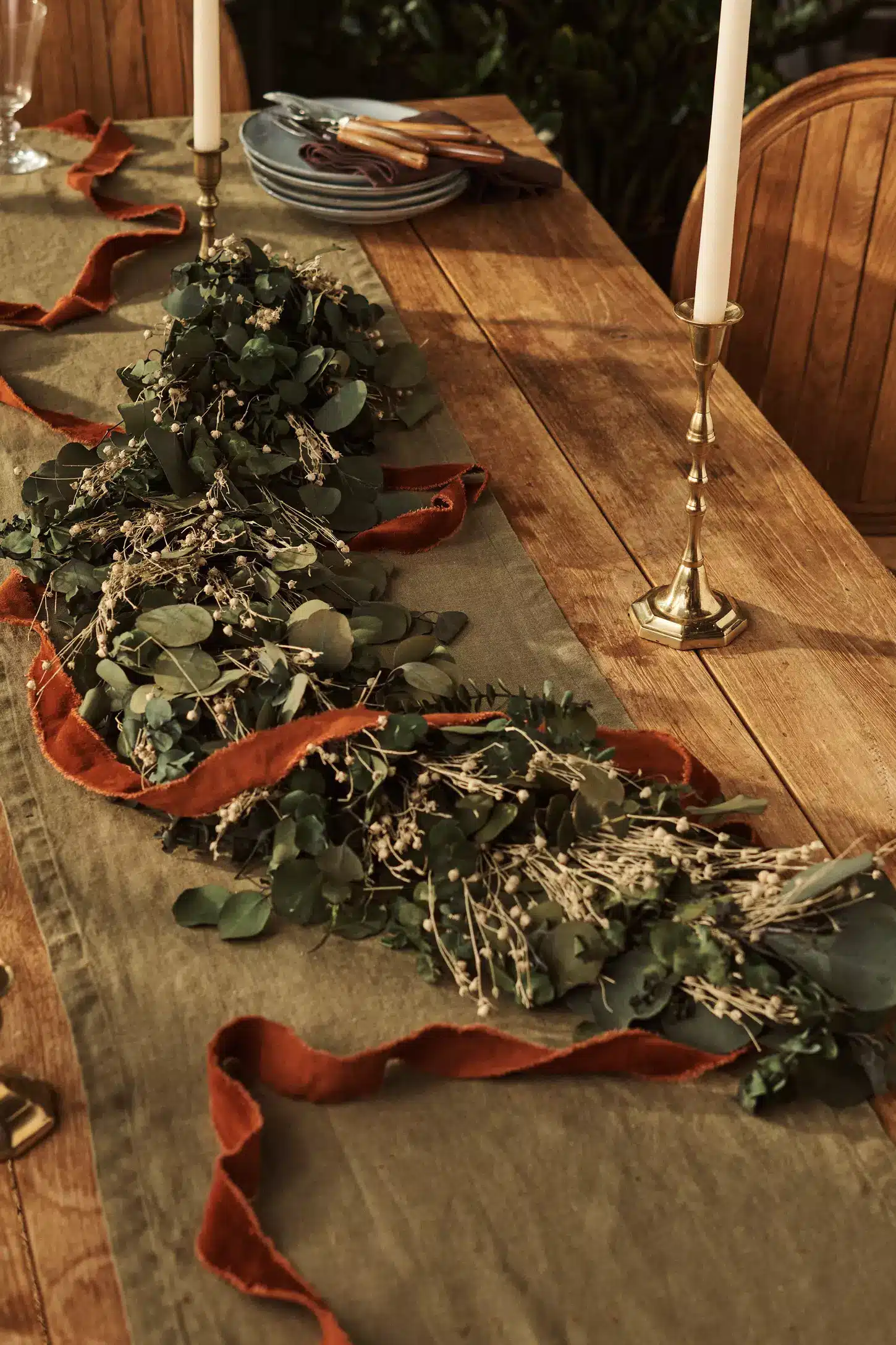 Preserved Eucalyptus & Flax Garland