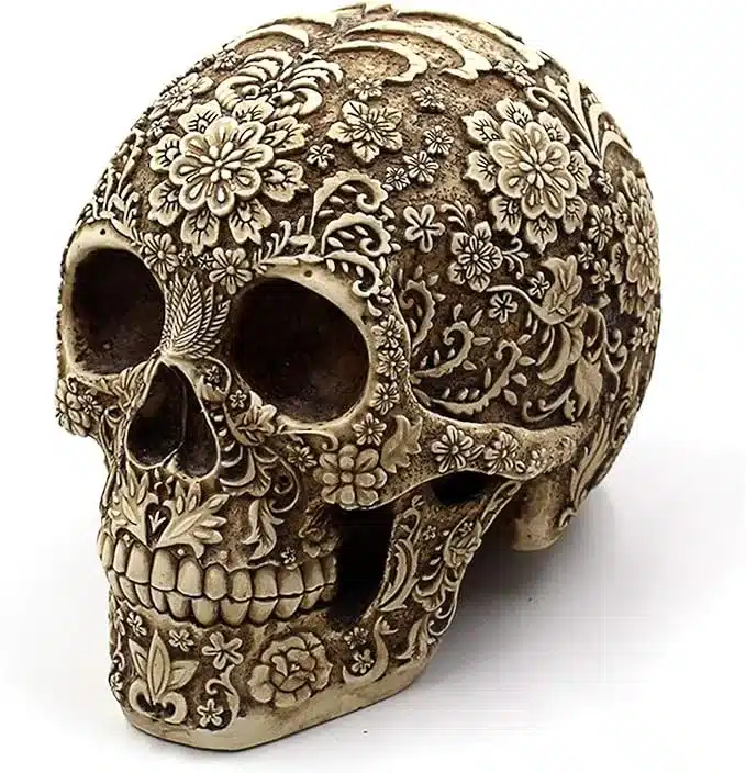 Skull Flowers Sculpture