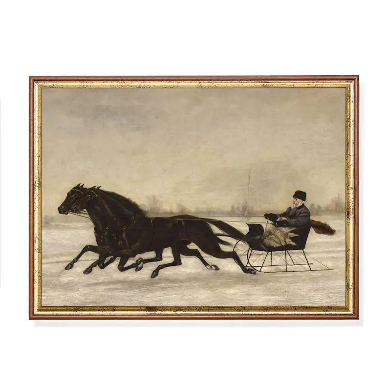 Horse Sleigh Art