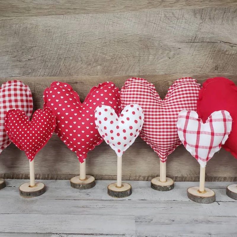 Hearts on Wooden Stand