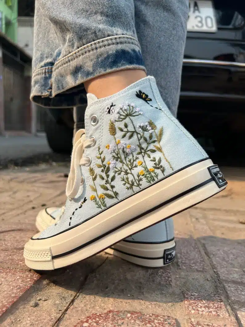 Embroidered Converse Ladybug