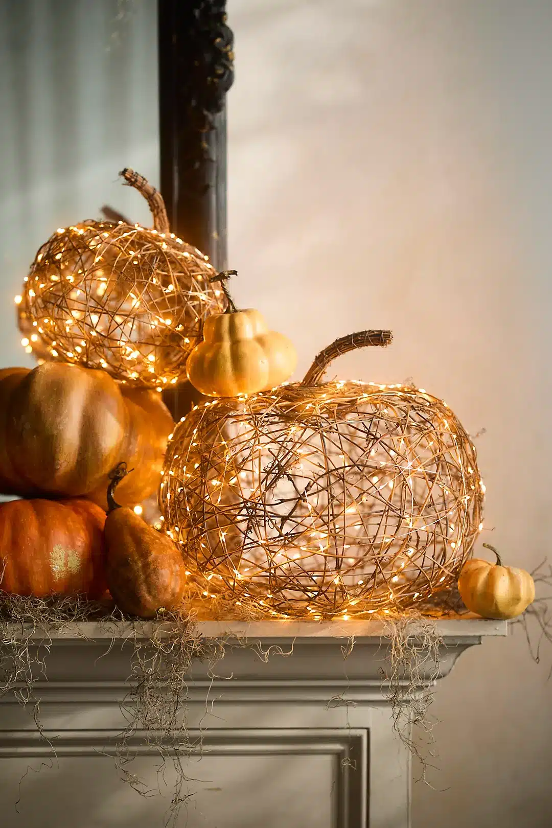 Lighted Vine Pumpkin