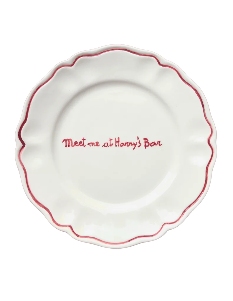 Meet Me at Harry's Bar Scalloped Plate