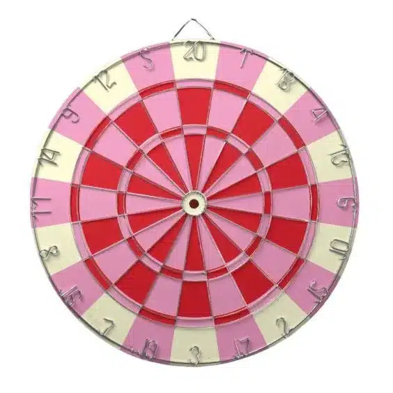 Vintage Dartboard With Darts