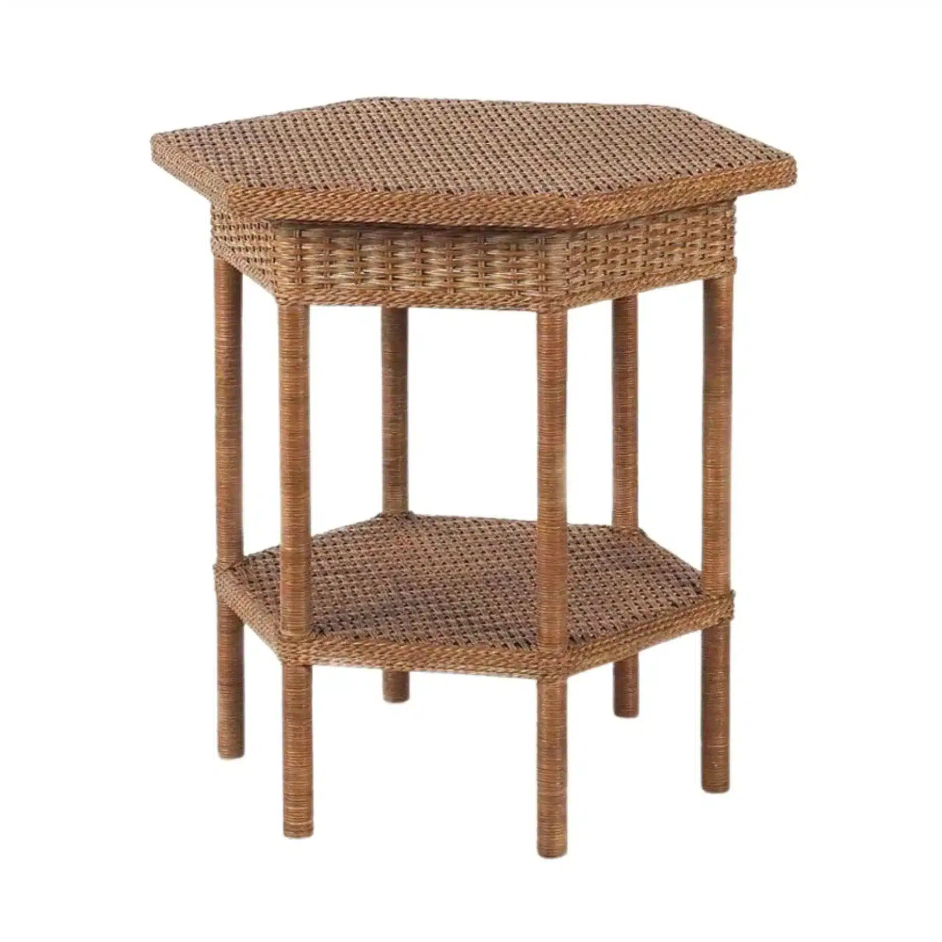 Rattan Hexagon Side Table