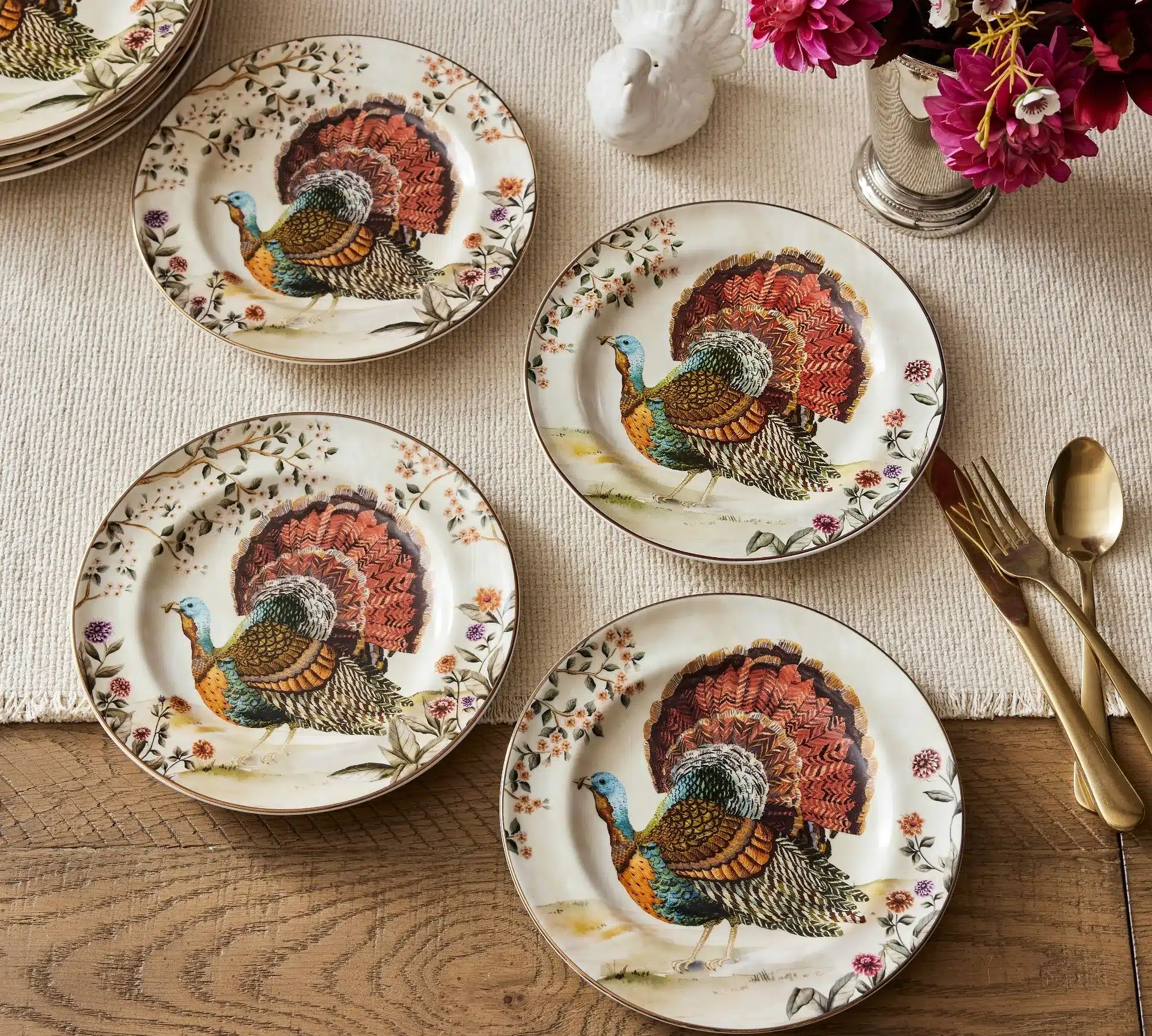 Turkey Stoneware Salad Plates